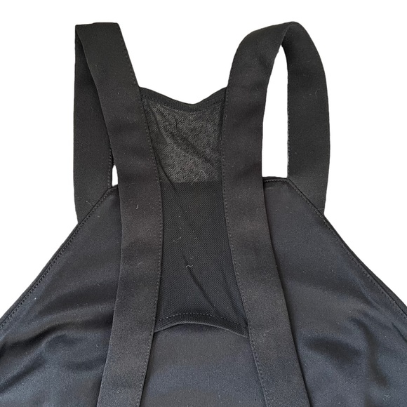 EXPRESS BLACK CROPPED HIGH NECK TANK TOP WITH OPEN BACK MESH CUTOUTS SIZE XS - Picture 4 of 6